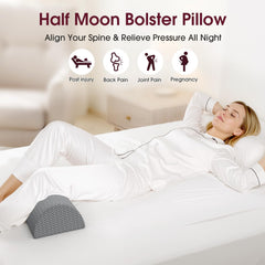 TranquilRelax knee pillow placed on bed demonstrating improved lumbar comfort