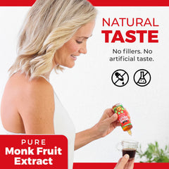 Transparency Foods close-up dropper dispensing precise liquid sweetener drops