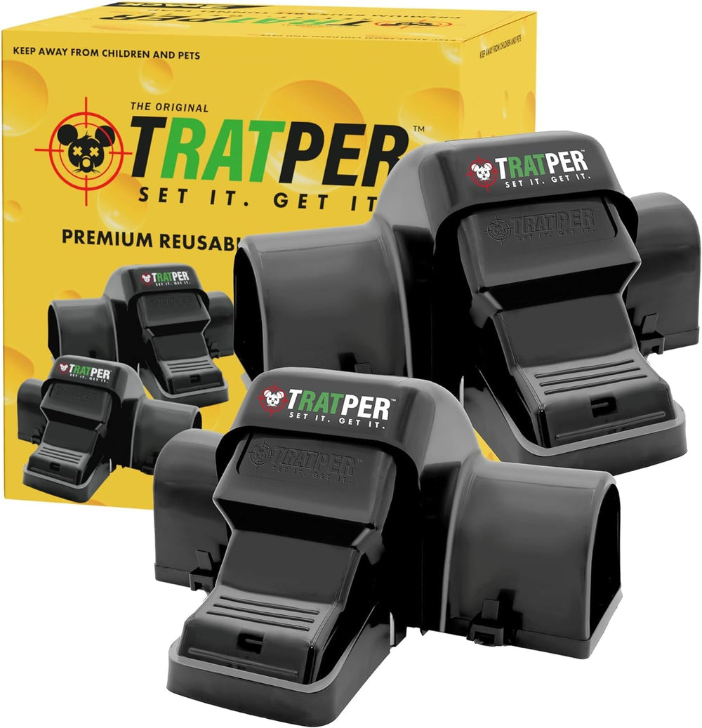 TRATPER front view of closed covered trap shows discreet safety