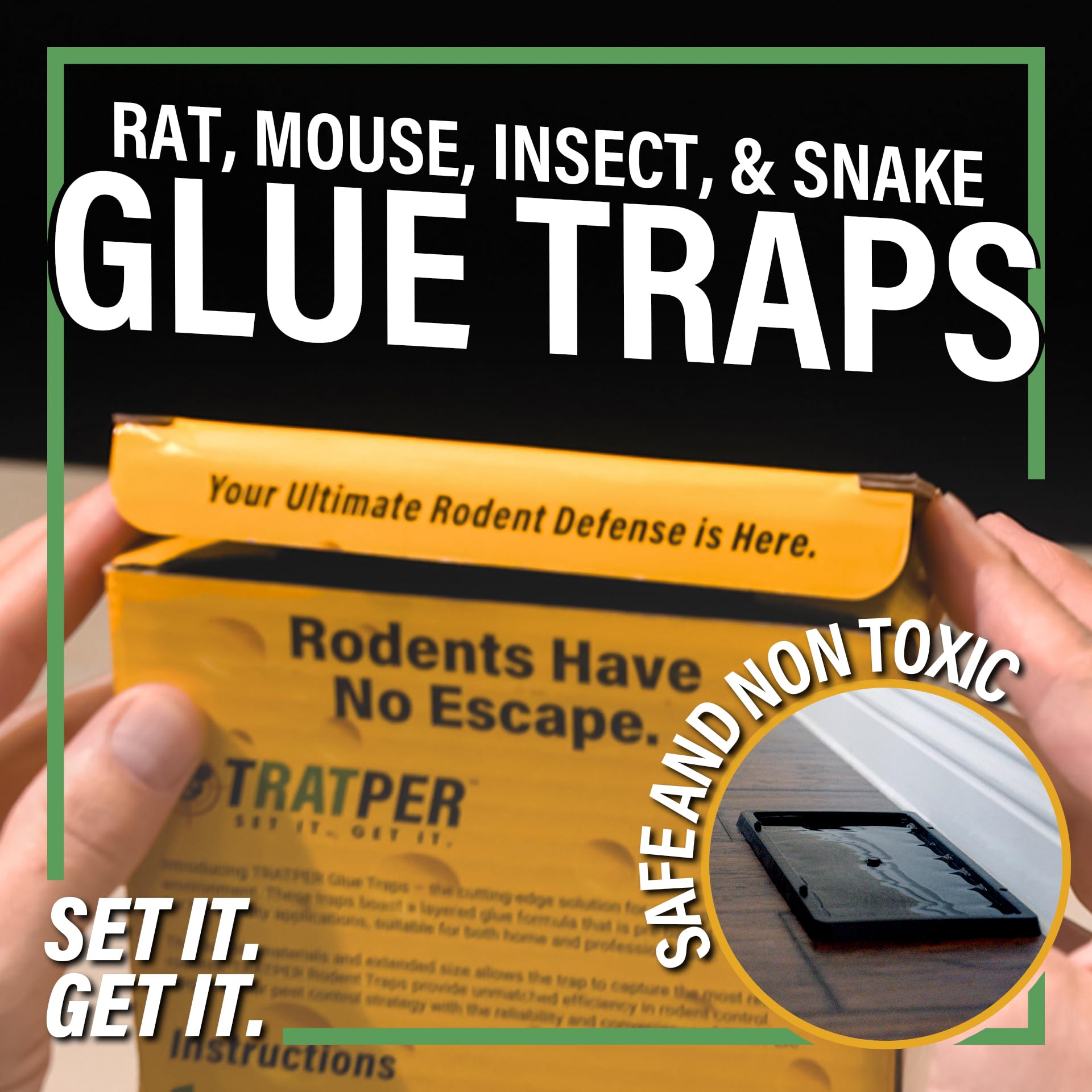 TRATPER tray next to hand to show 5x10 inch scale and usability
