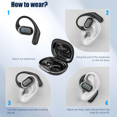 TRAUSI earbuds worn by runner demonstrating stable fit and safety
