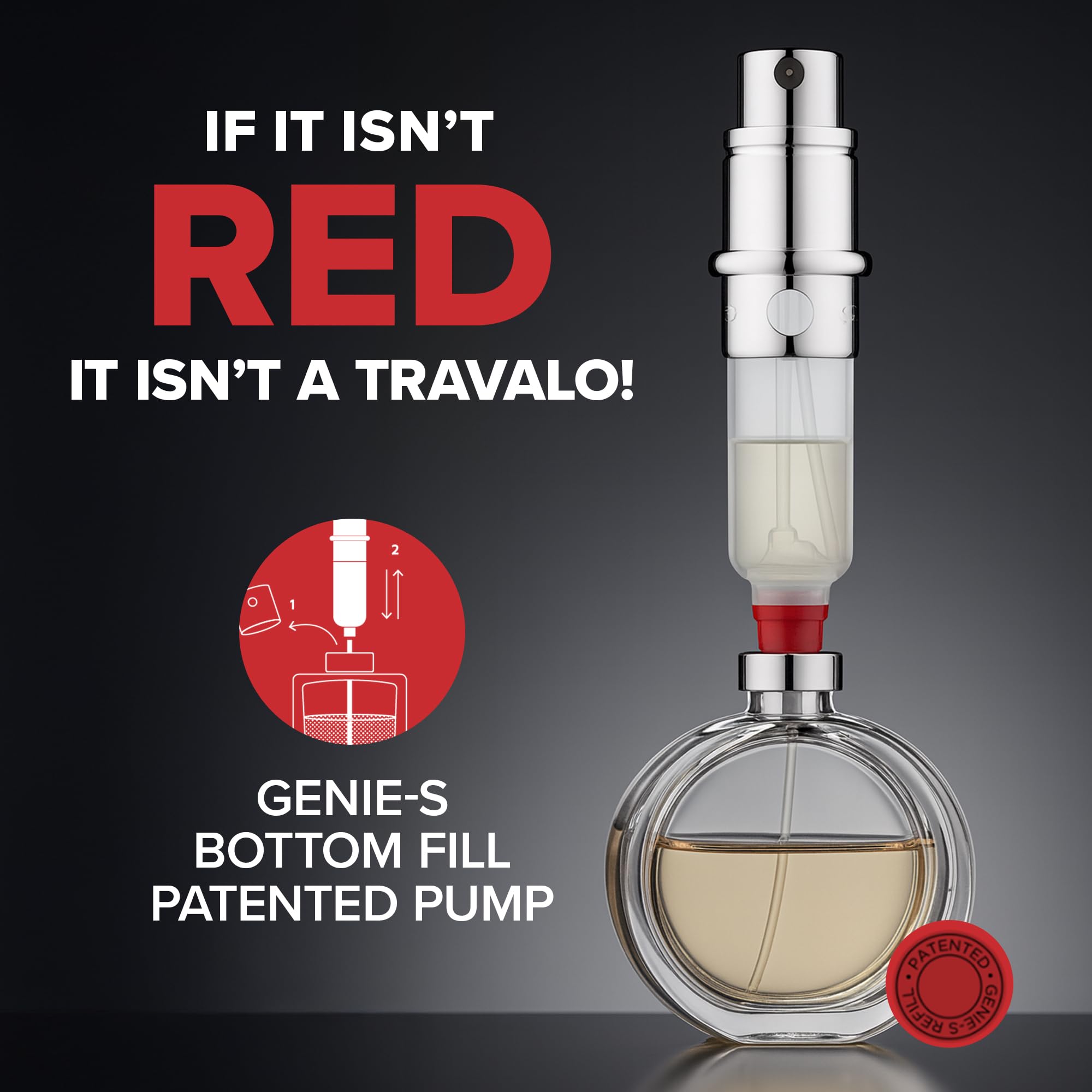 Close-up of Travalo nozzle highlighting HD mist consistency benefit