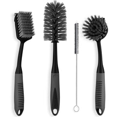Trazon dish brush set front packaging showing all four brushes and benefits