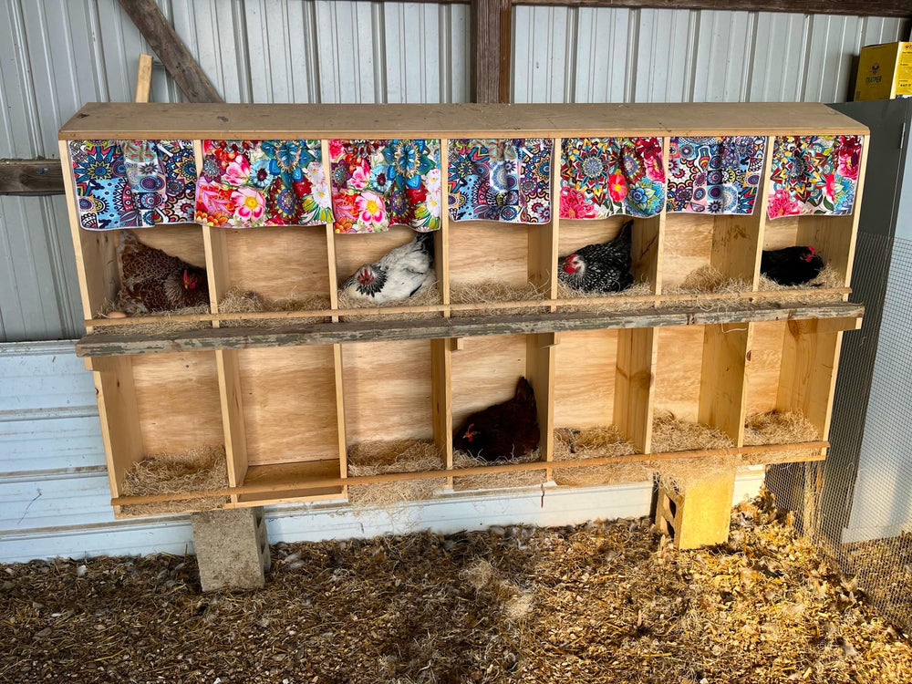 Trendiees pad fitted in 12x12 nesting box preventing egg roll benefit