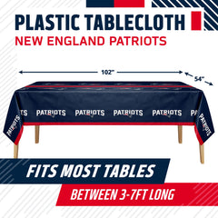 Trendware tablecloth fully spread on buffet table for easy cleanup