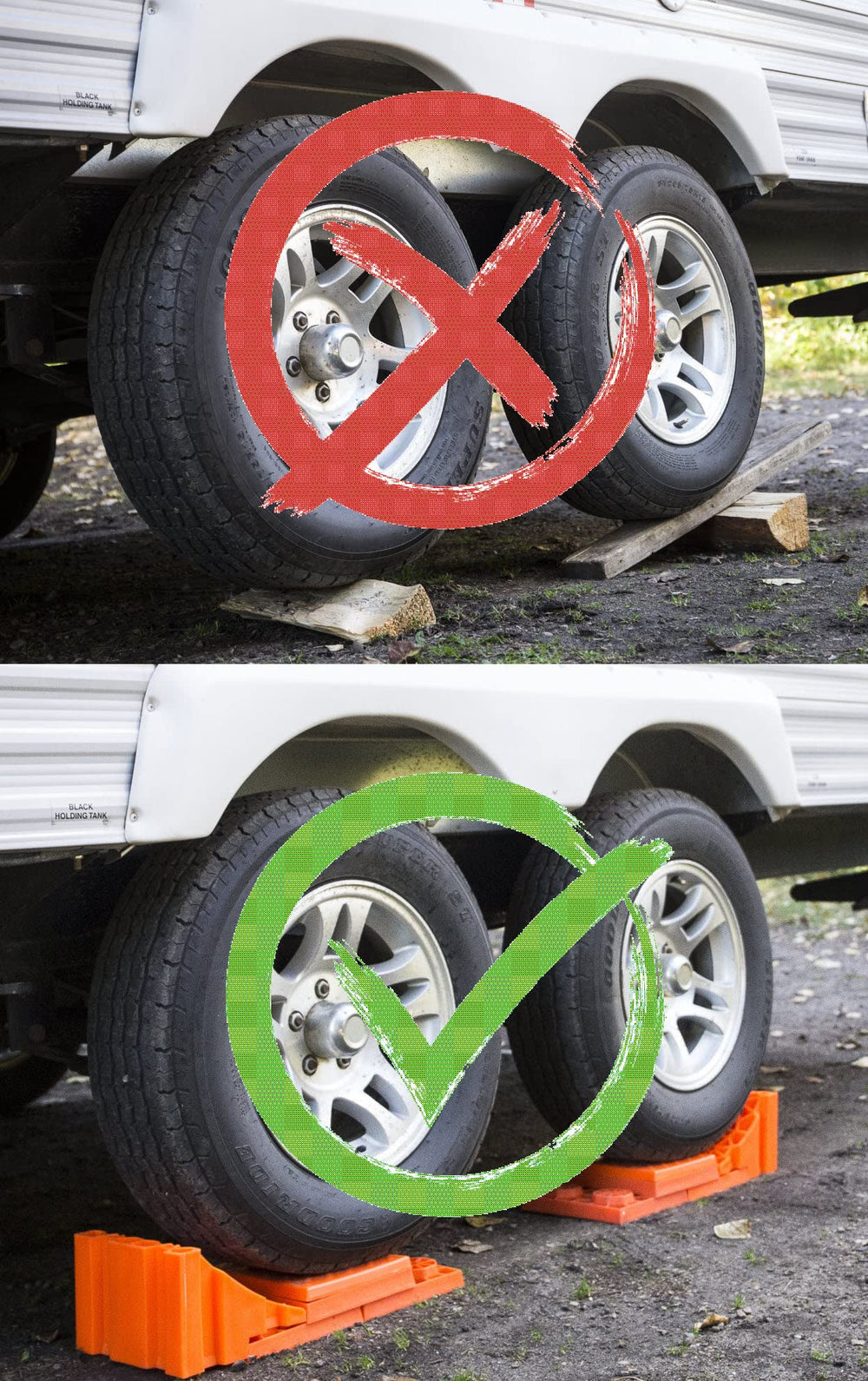 Tri-Lynx blocks supporting a tandem axle demonstrating adaptable configuration