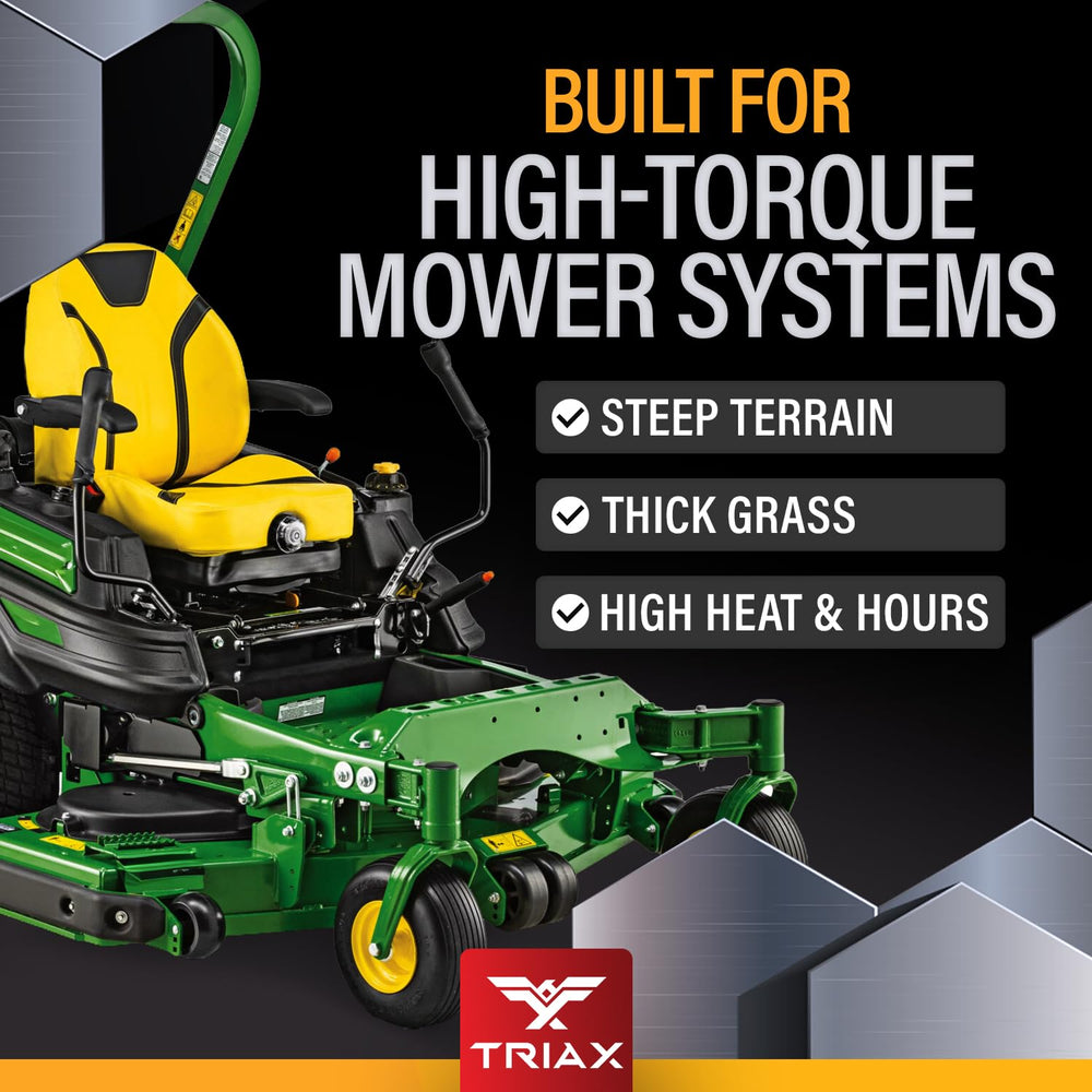 Triax Trans-Zero being poured into a mower transmission during maintenance
