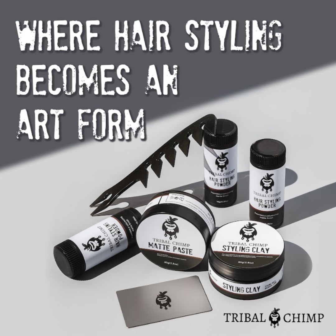 Tribal Chimp before and after shot highlighting fuller hair and matte control