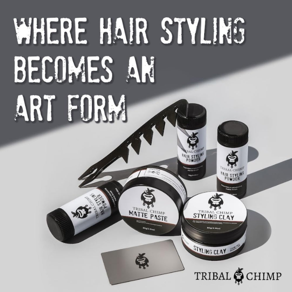 Tribal Chimp before and after shot highlighting fuller hair and matte control