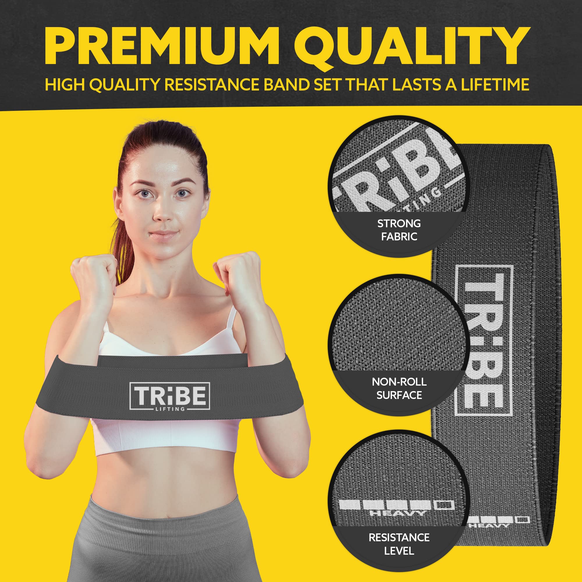 Tribe Lifting bands packed in gym bag for easy travel and quick workouts