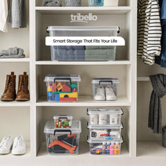 Tribello under-bed placement showing space-saving fit and accessibility