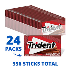 Close-up of Trident gum piece texture showing long-lasting cinnamon flavor