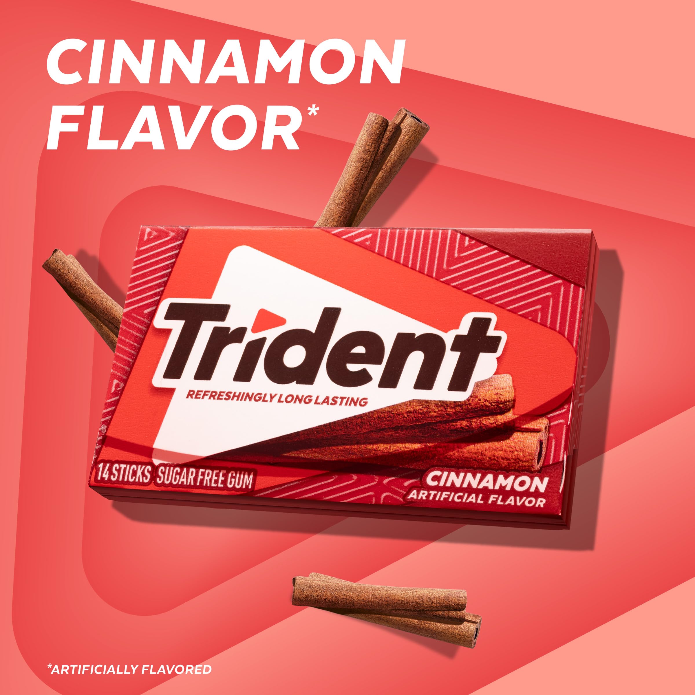 Trident cinnamon multiple packs arranged to show bulk supply advantage