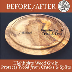 Tried & True being brushed onto cutting board showing safe food-contact benefit