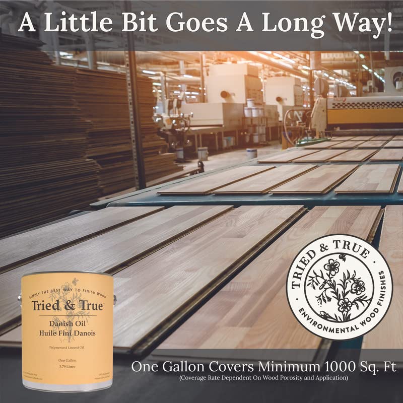 Tried & True before and after cutting board showing enhanced grain protection