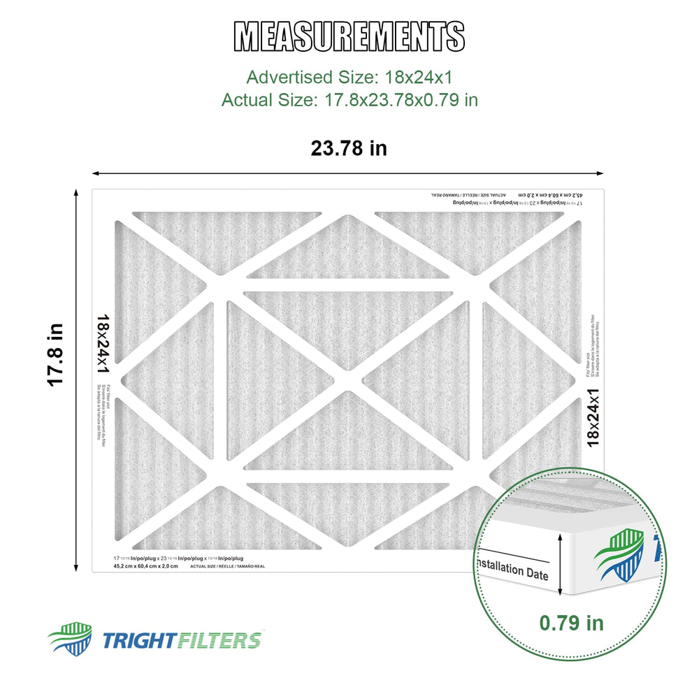TRIGHTFILTERS close-up of pleated media showing high surface area benefit