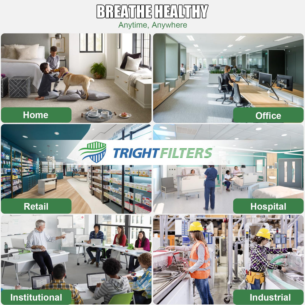 TRIGHTFILTERS visual pollen and particles illustration showing reduced allergens