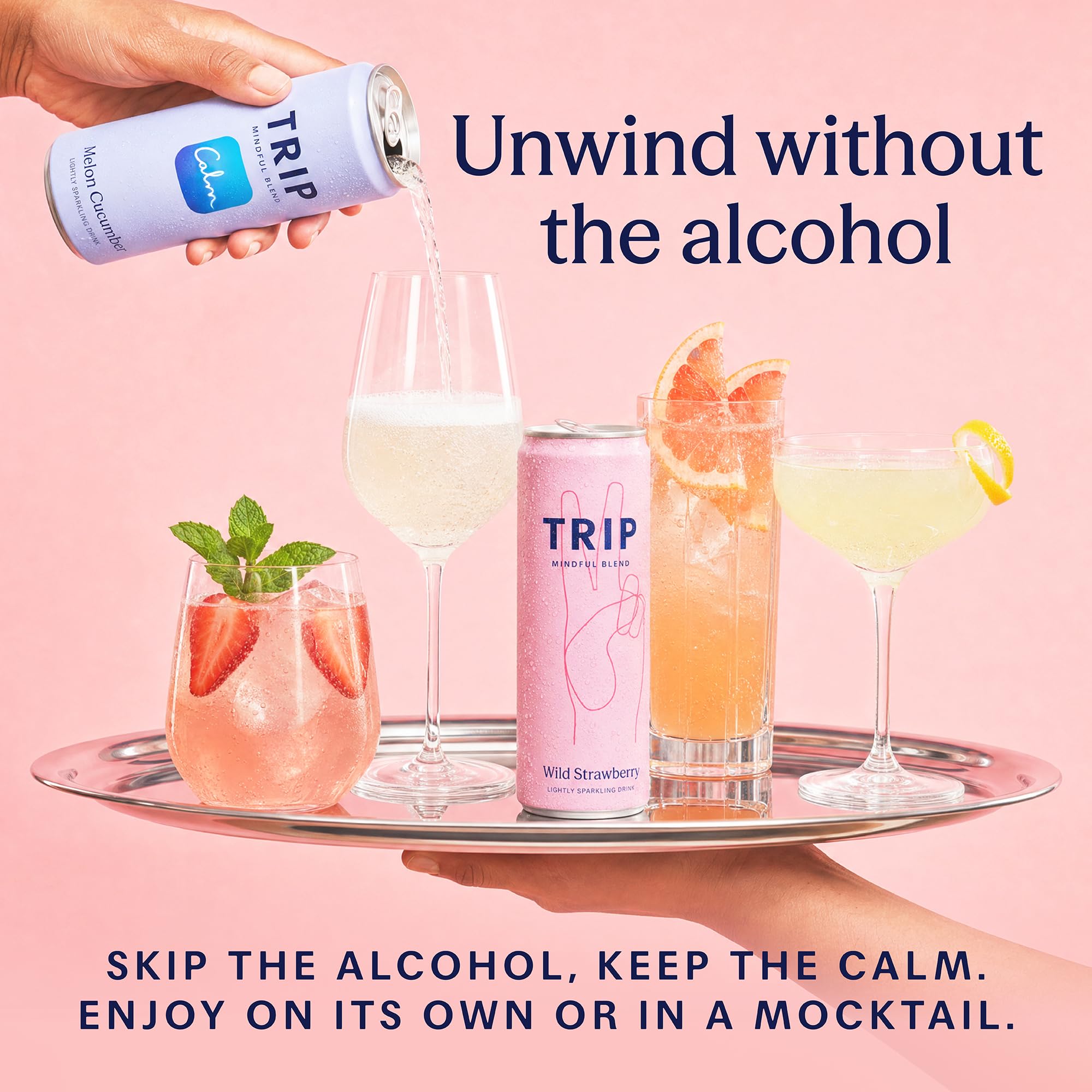 TRIP in a relaxed evening setting showing social drinking without alcohol