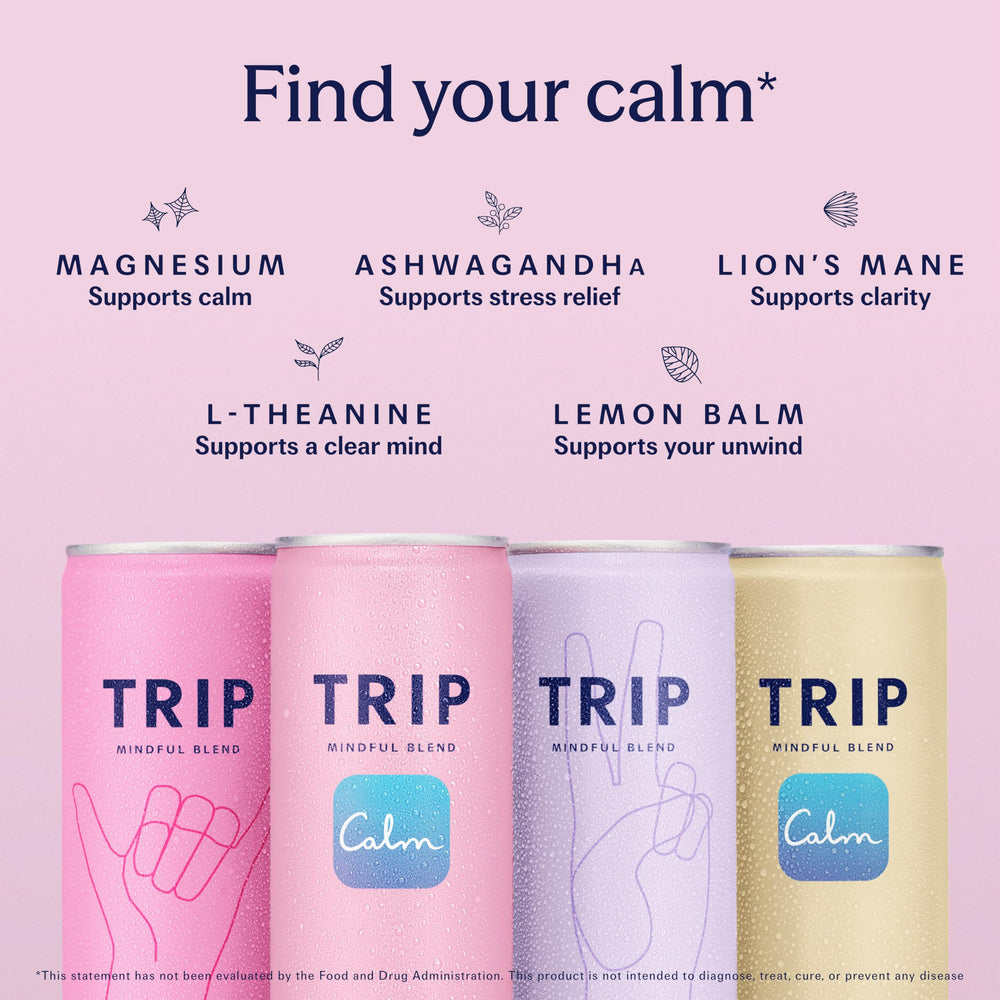 TRIP open can with splash highlighting refreshing fizz and ready-to-drink appeal