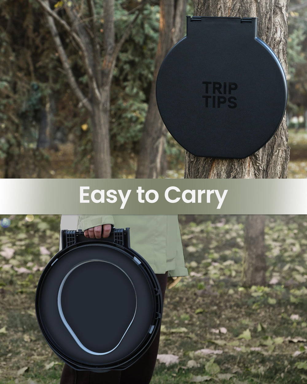 TRIPTIPS back grip grooves enabling secure carrying and hanging