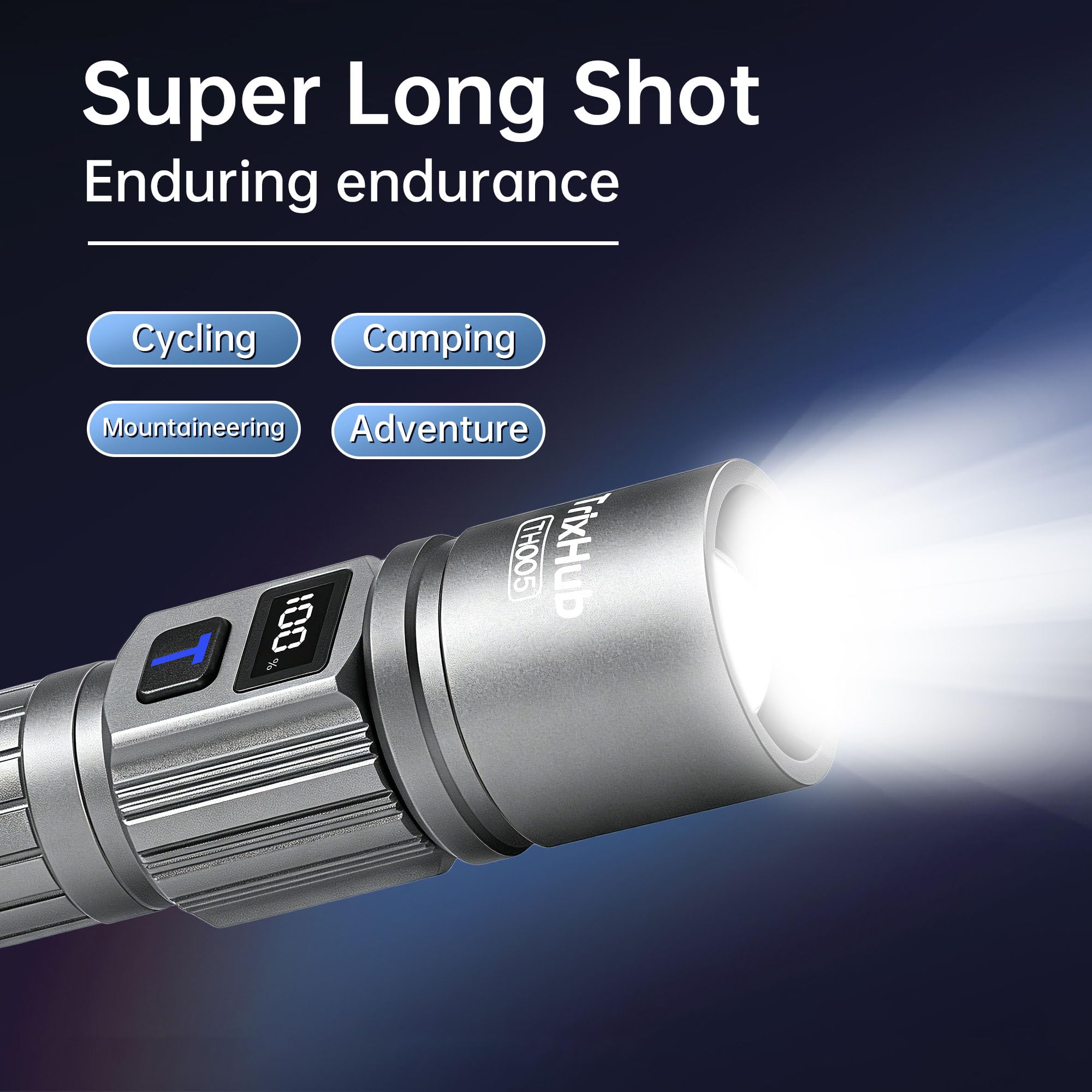 TrixHub flashlight held in hand for scale showing lightweight, pocketable convenience
