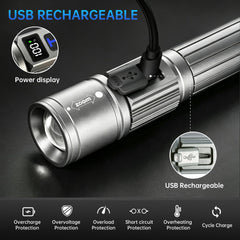 TrixHub flashlight wide flood beam lighting a large area for campsite tasks