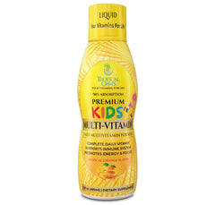 Tropical Oasis front label showing 16 oz bottle and benefits