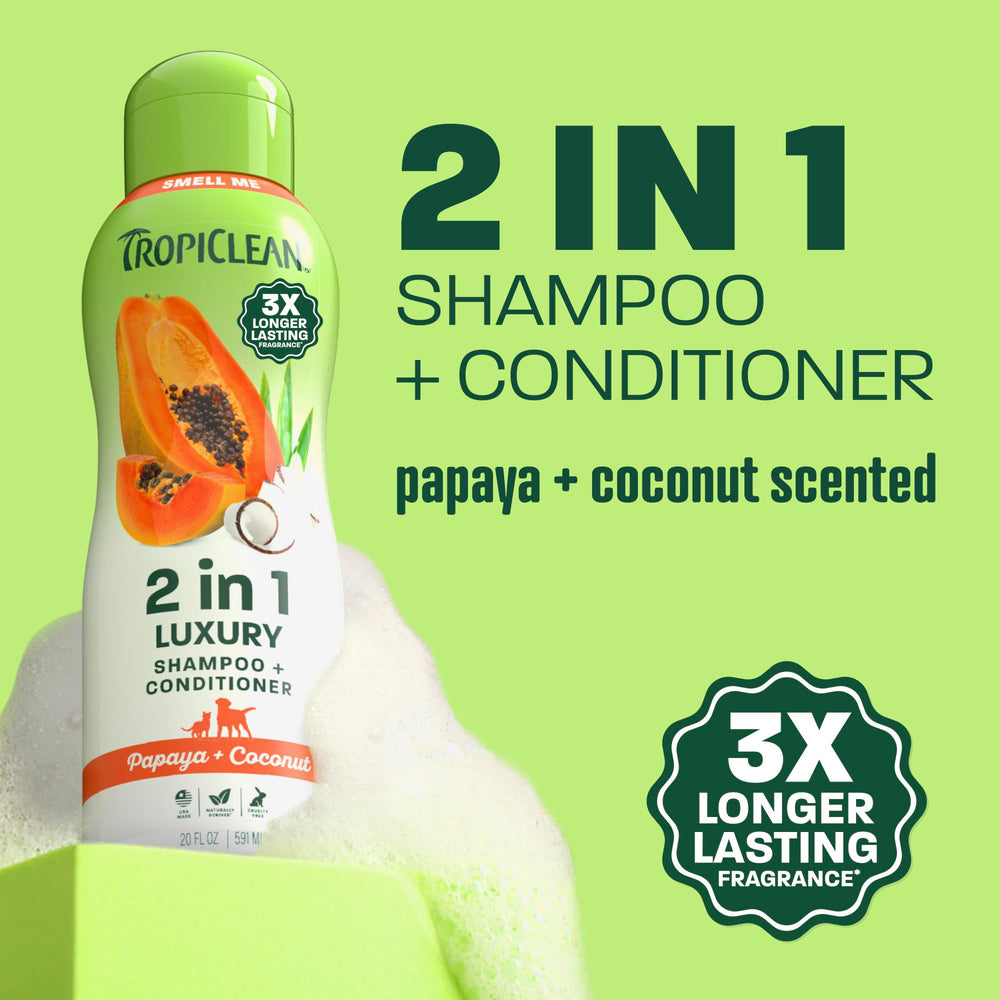 TropiClean close-up texture of shampoo showing creamy formula for thorough cleansing