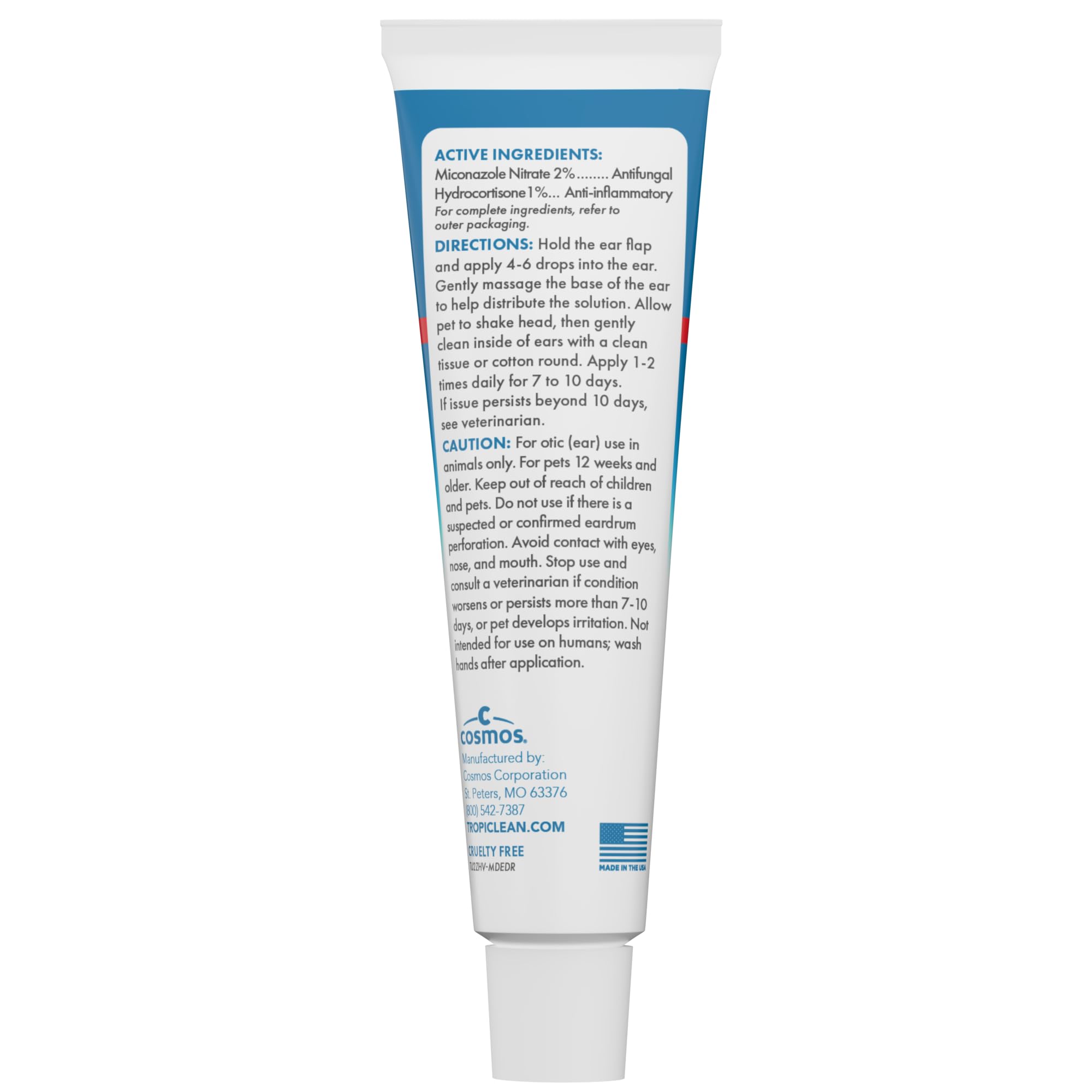 TropiClean HomeVet in a grooming scene highlighting routine ear care for happier pets