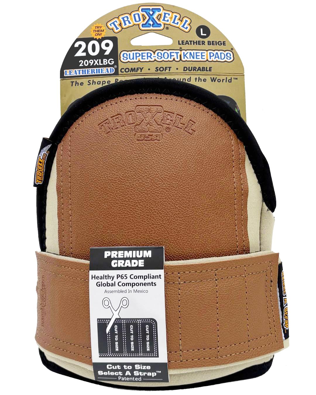 TROXELL USA kneepad side profile highlighting contoured shape and mobility benefit