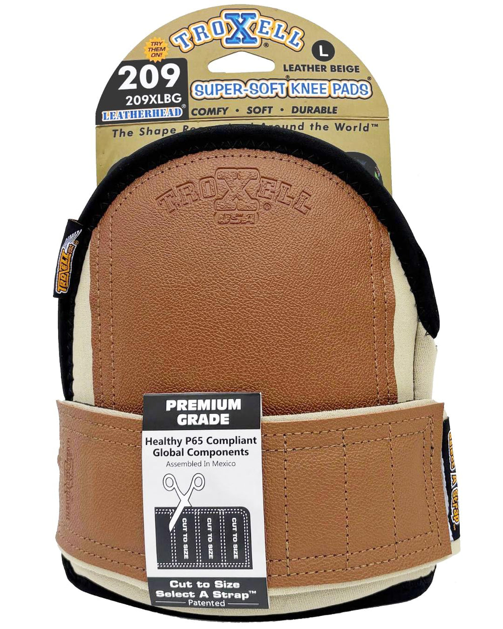 TROXELL USA kneepad side profile highlighting contoured shape and mobility benefit