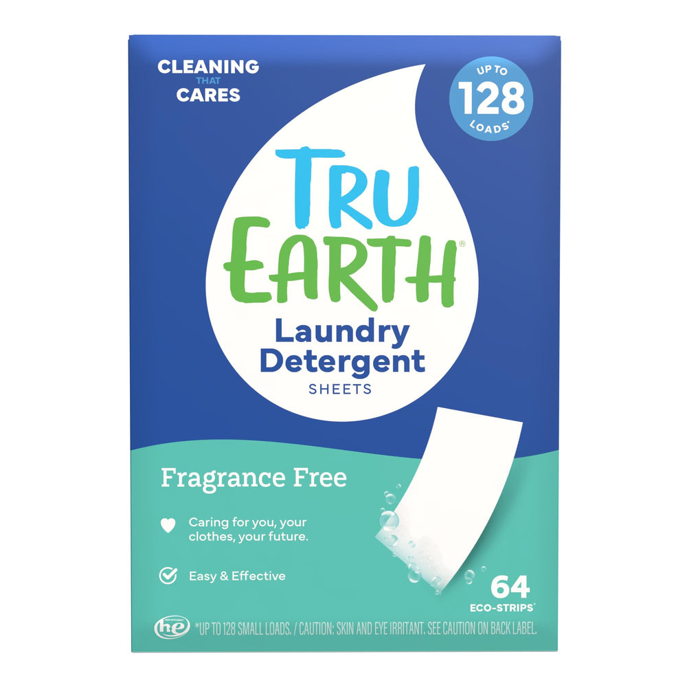 Tru Earth compact pack front showing eco-friendly sizing and convenience