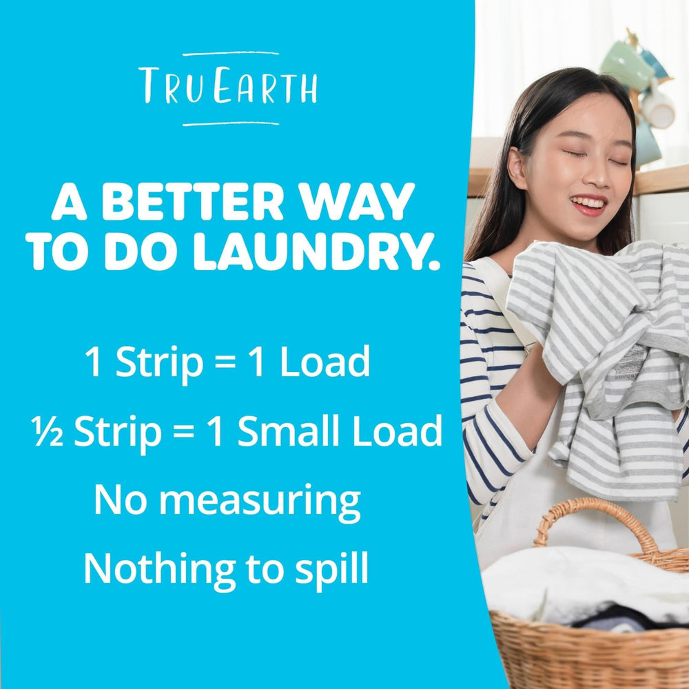 Tru Earth box on bathroom shelf illustrating clutter-free and plastic-free storage