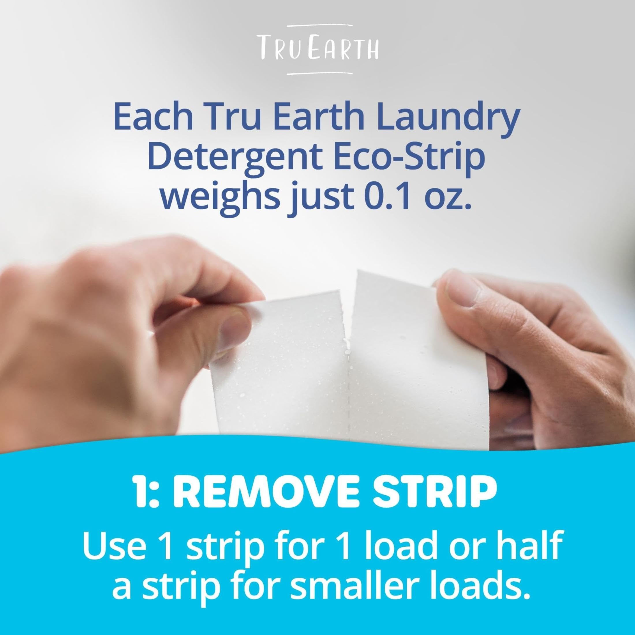 Tru Earth strip dissolving in water demonstrating quick, residue-free cleaning
