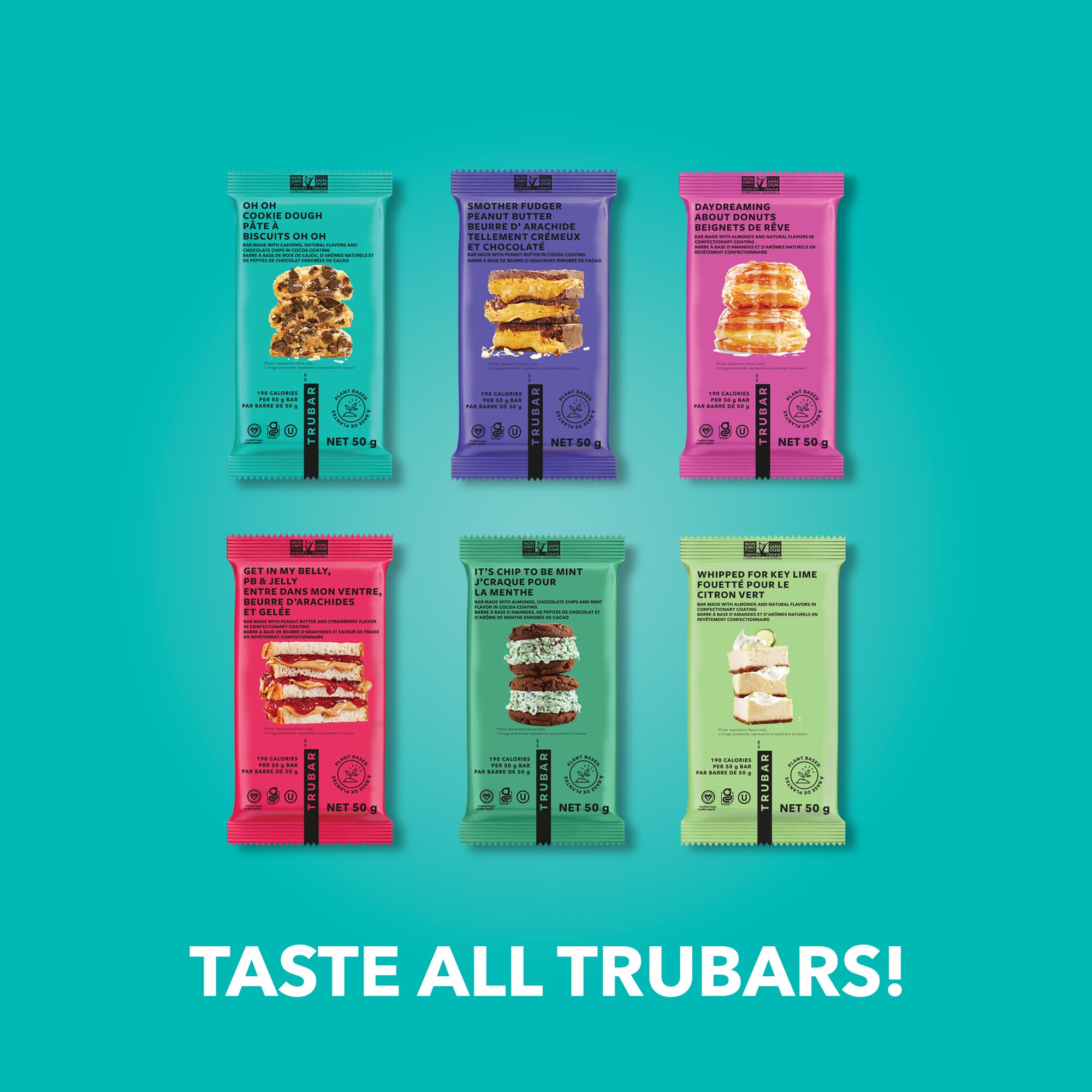 TRUBAR variety pack display showing other flavors and easy snack selection