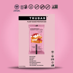 TRUBAR unwrapped Strawberry Shorty bar close-up showing frosted coating and creamy look