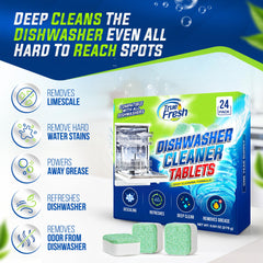 True Fresh tablet placed in dishwasher tub ready to clean and deodorize