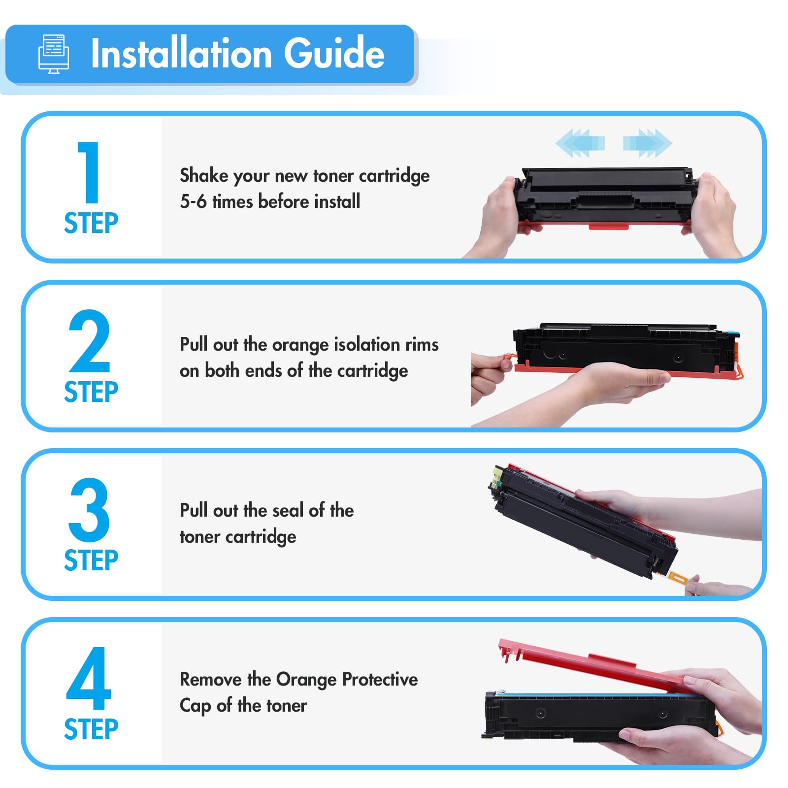 TRUE IMAGE cartridge beside a hand for scale to show compact, easy handling benefit