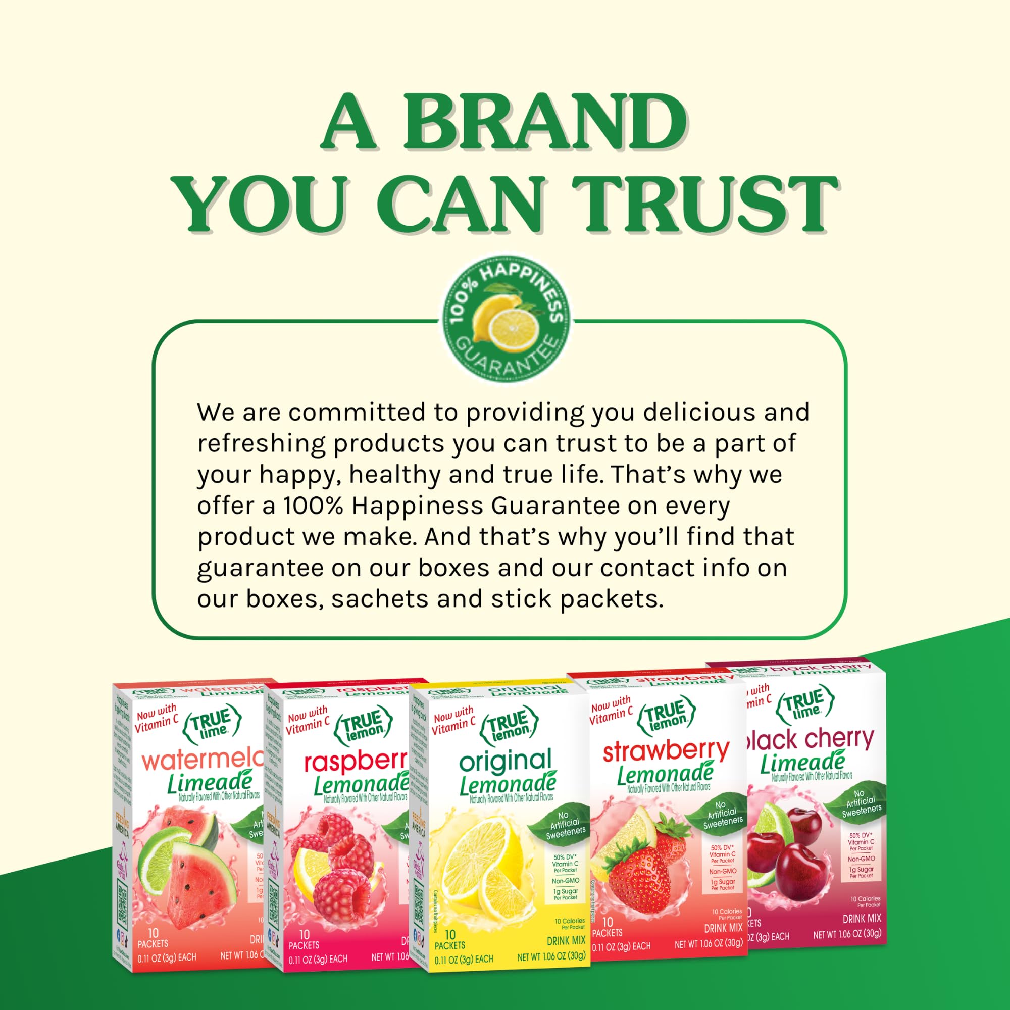Nutrition and ingredient label of True Lemon emphasizing simple ingredients
