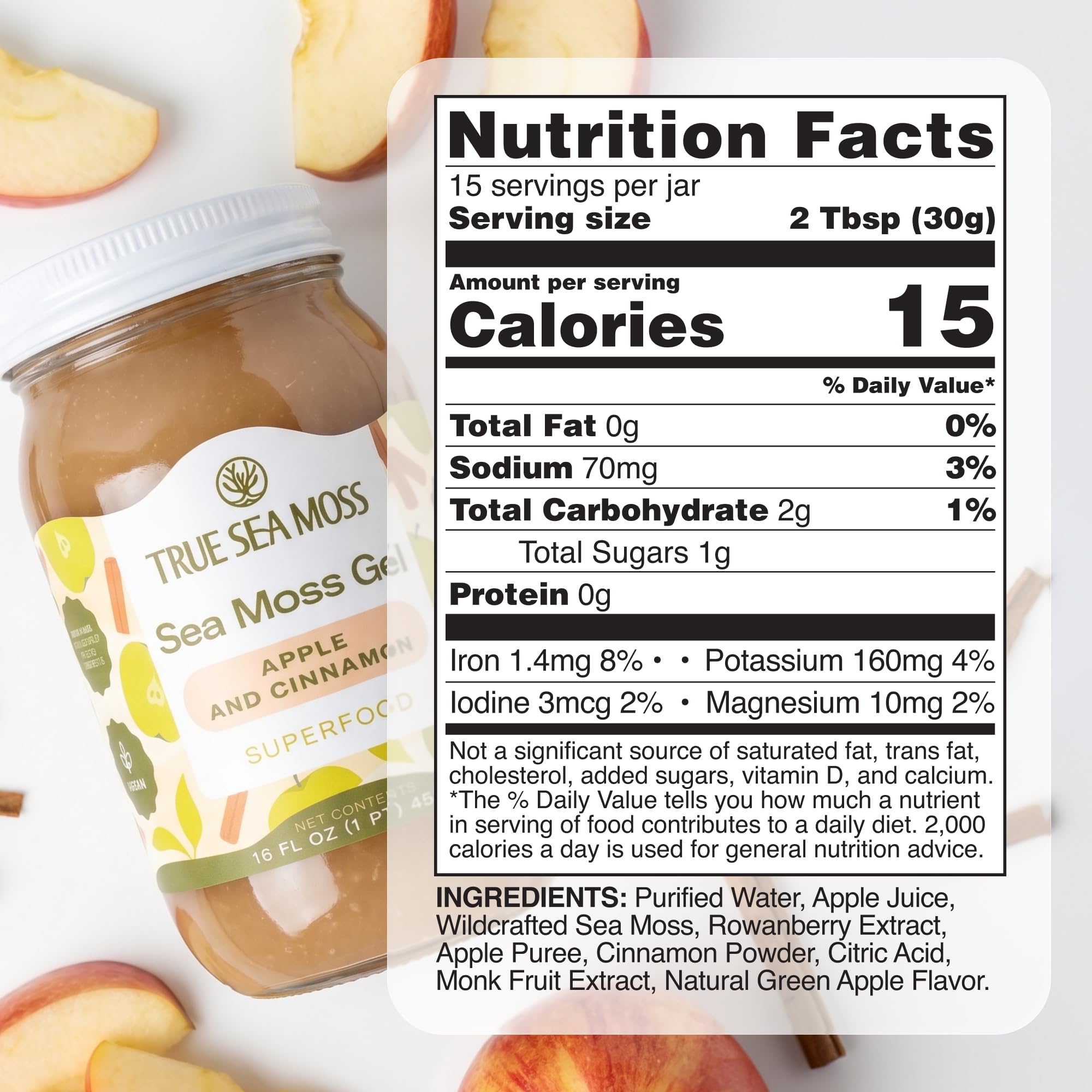 TrueSeaMoss jar on kitchen counter in lifestyle scene for daily routine use