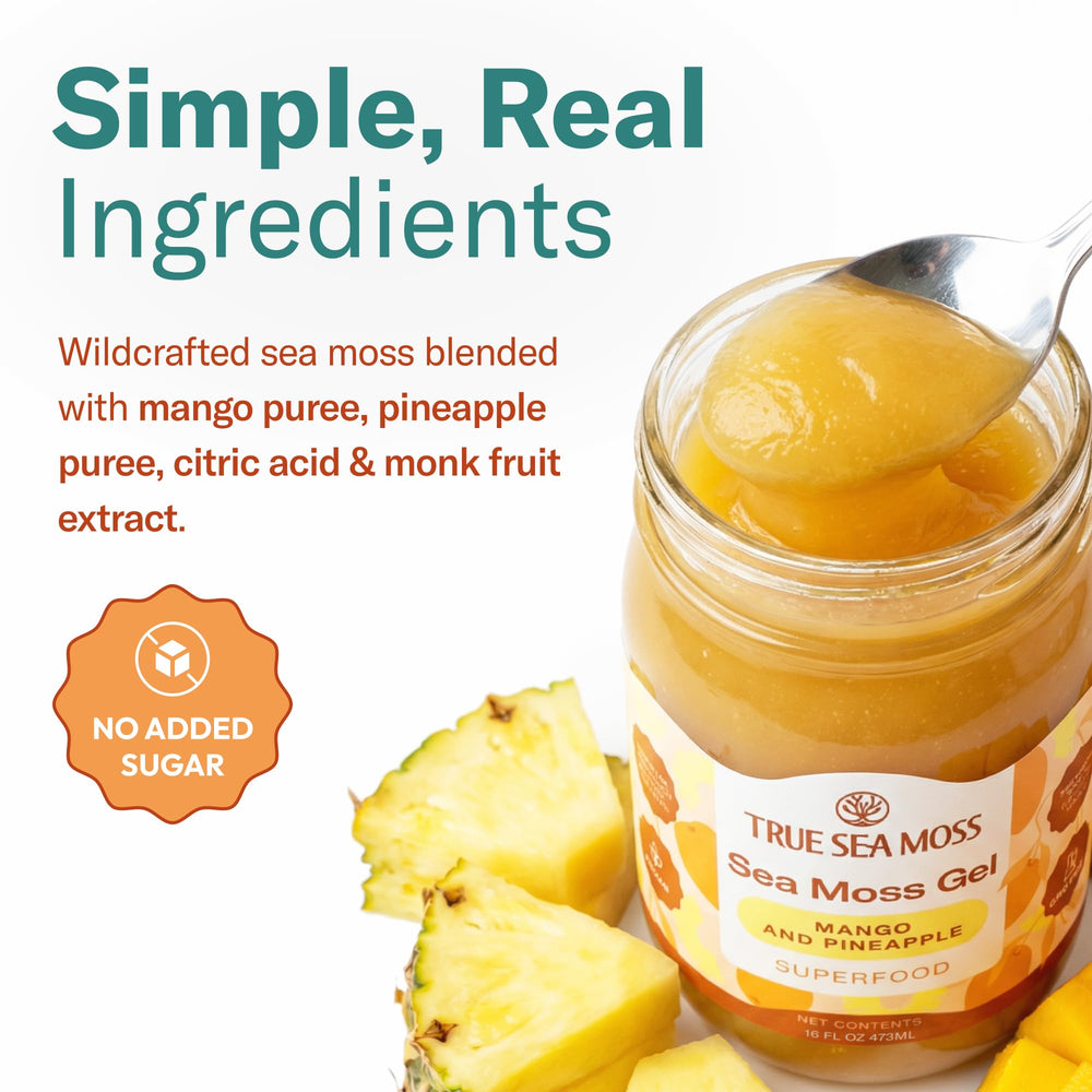 TrueSeaMoss blended into smoothie showing easy mixing and creamy result