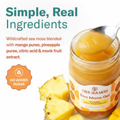 TrueSeaMoss blended into smoothie showing easy mixing and creamy result