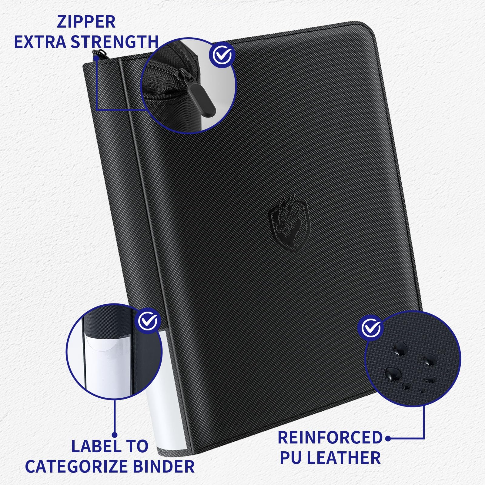 TRUGQ close-up of toploader pocket showing secure card protection