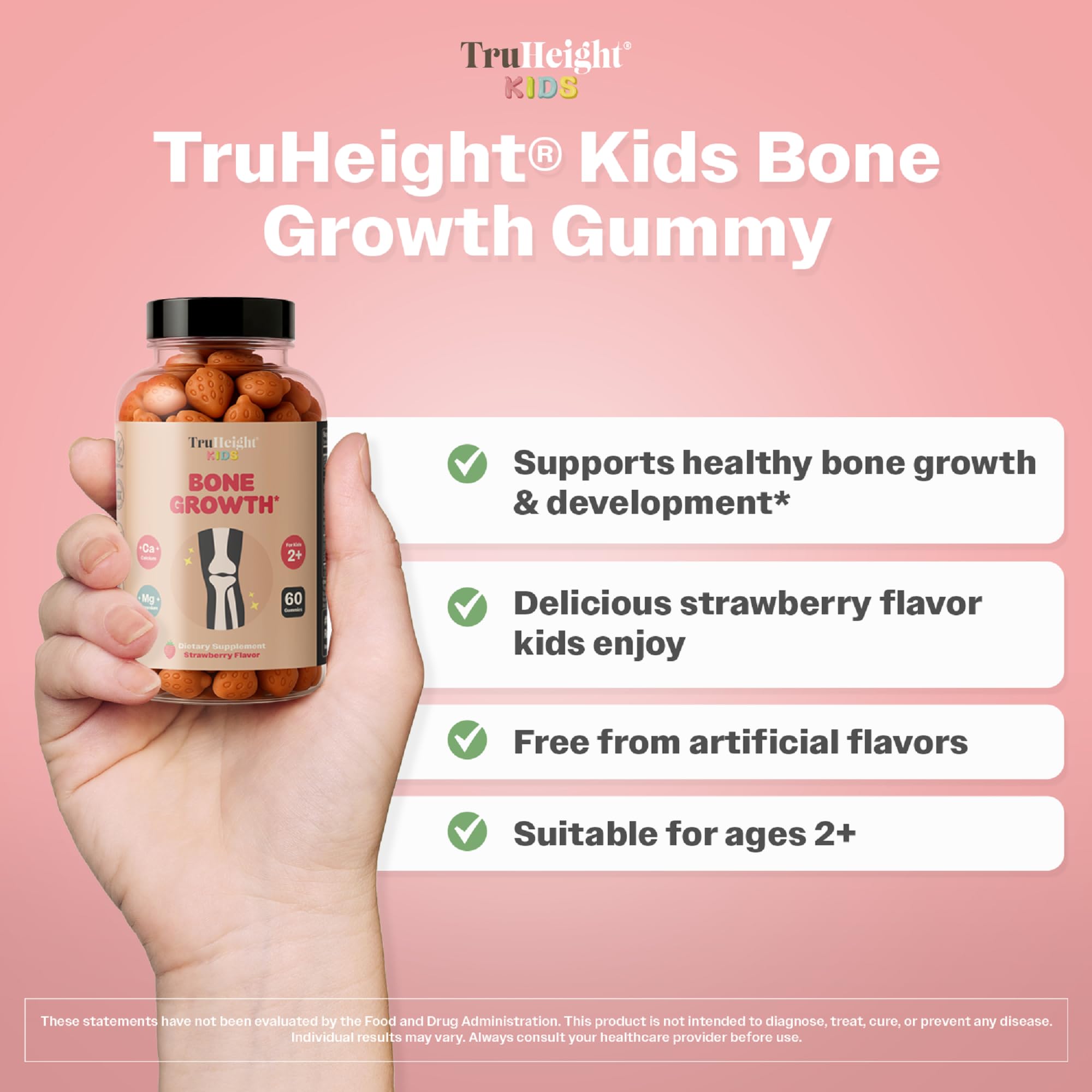 Close-up of TruHeight gummy texture showing chewable form and appeal