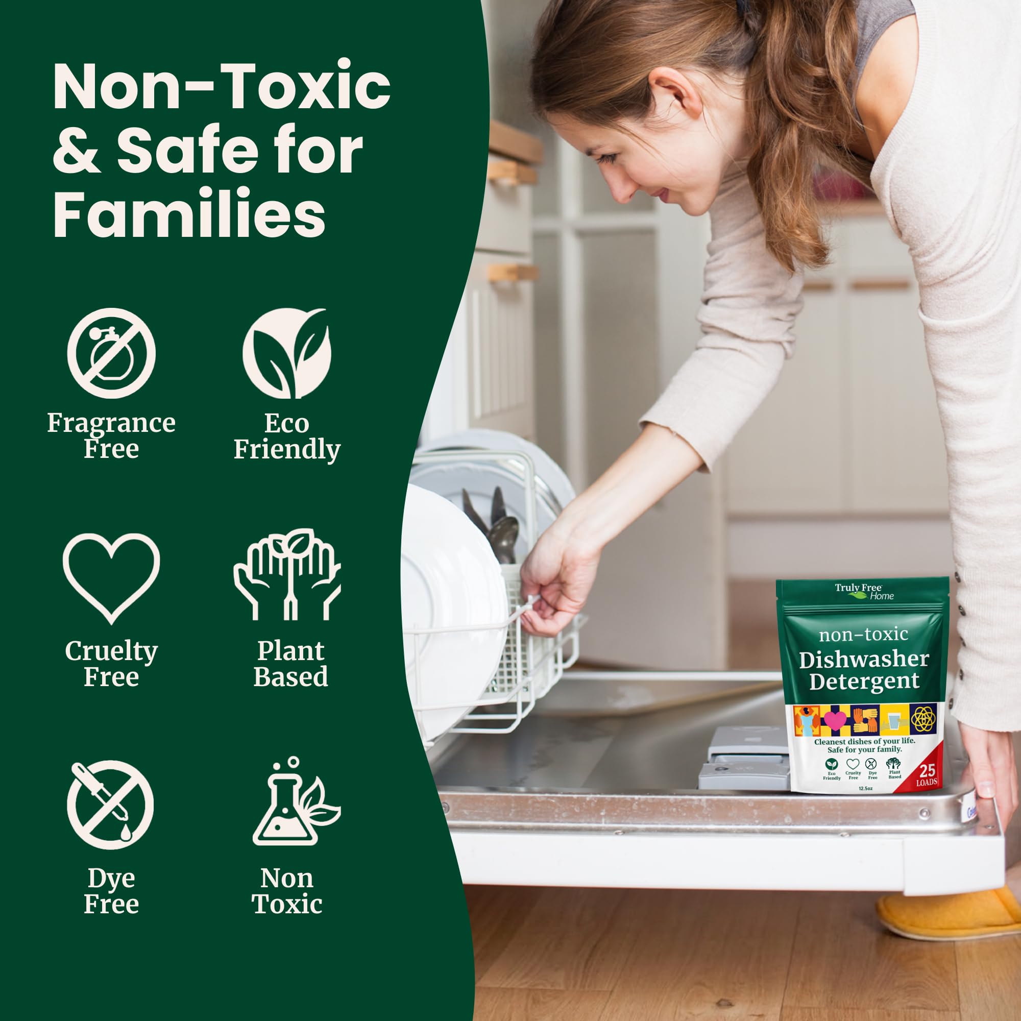 Truly Free cleaned glassware showing streak-free clarity and shine