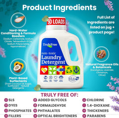 Truly Free label detail highlighting plant-based and dye-free benefits