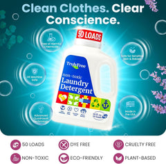 Truly Free mixing powder into reusable jug demonstrating easy refill