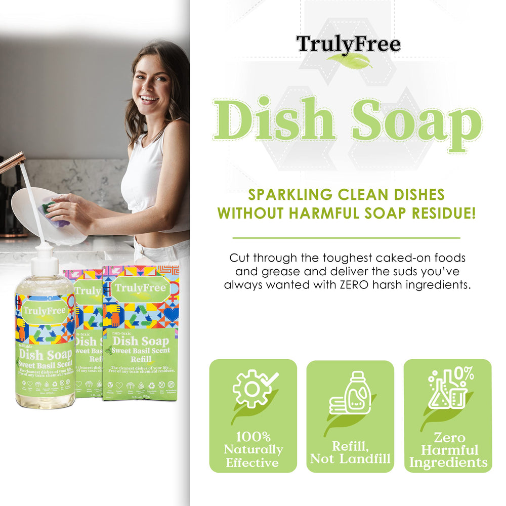 Truly Free pouring into sink demonstrating easy dosing and efficient grease removal