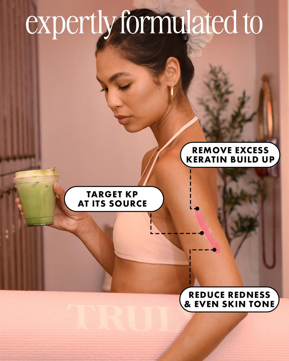 Truly glycolic and lactic acids visual highlighting exfoliation benefit