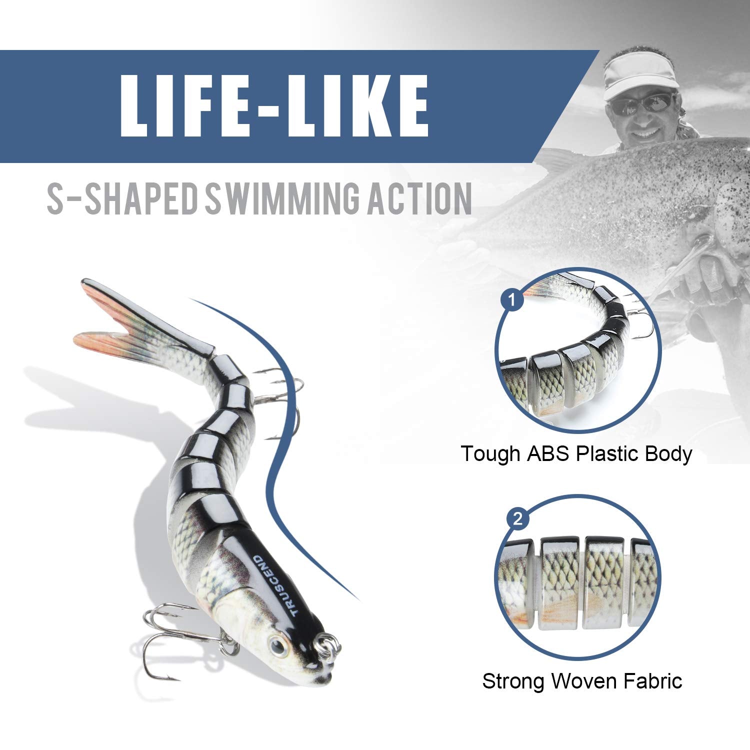 TRUSCEND Swimmax BKK hook close-up showing sharp, corrosion-resistant hardware for secure hookups